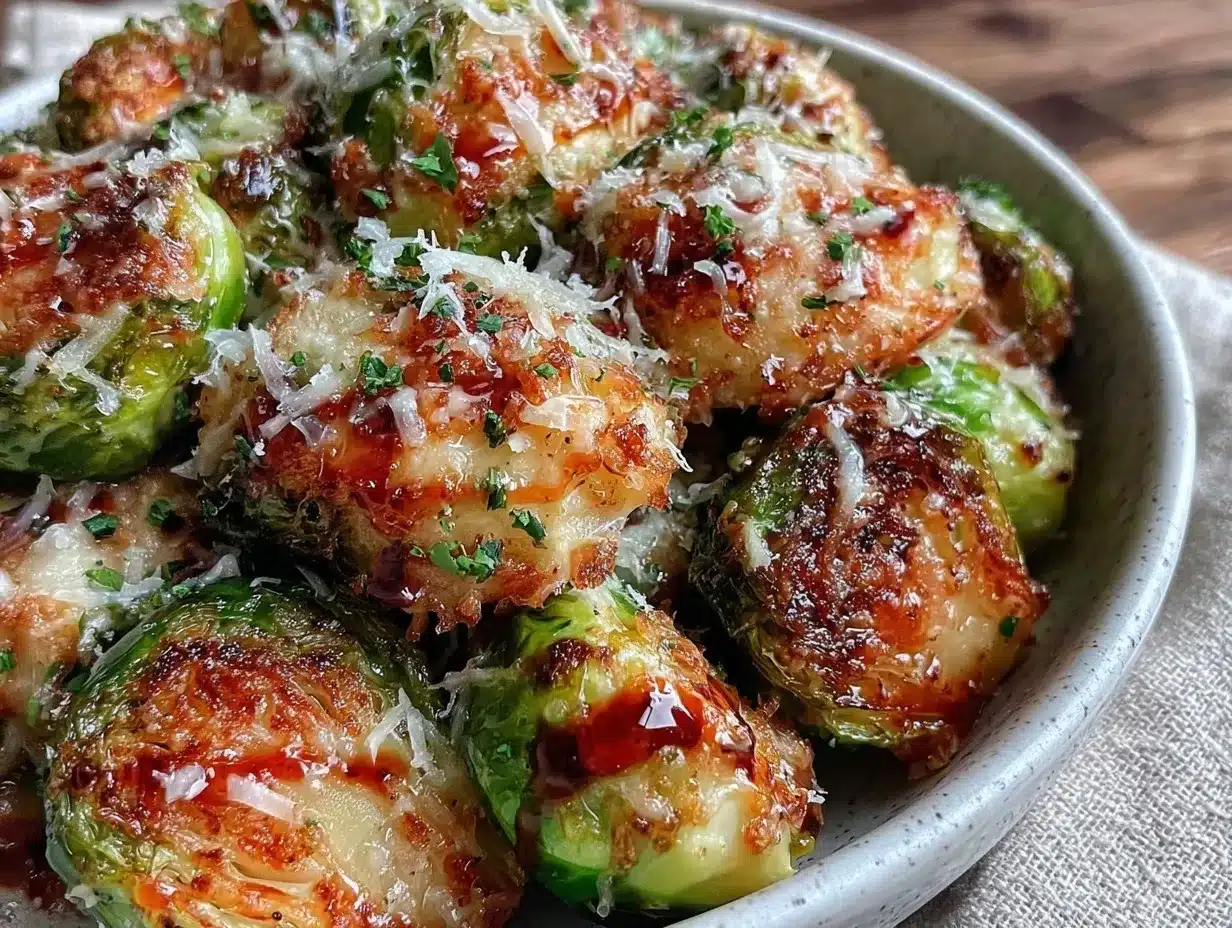garlic parmesan roasted brussels sprouts preparation steps