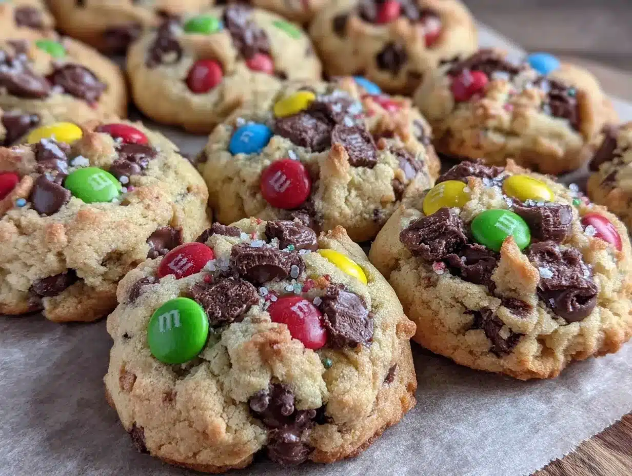 homemade M&M cookies preparation steps