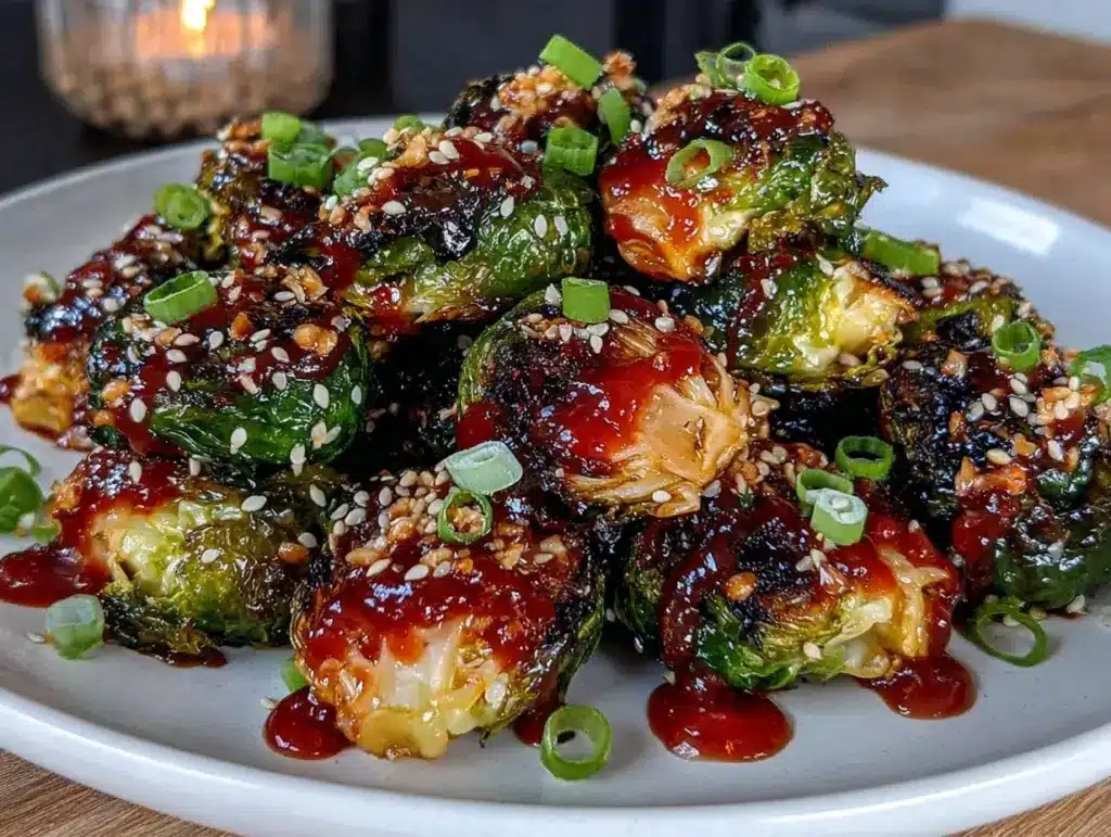 Korean glazed Brussels sprouts - featured image