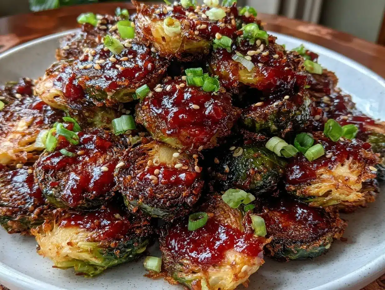 Korean glazed Brussels sprouts preparation steps