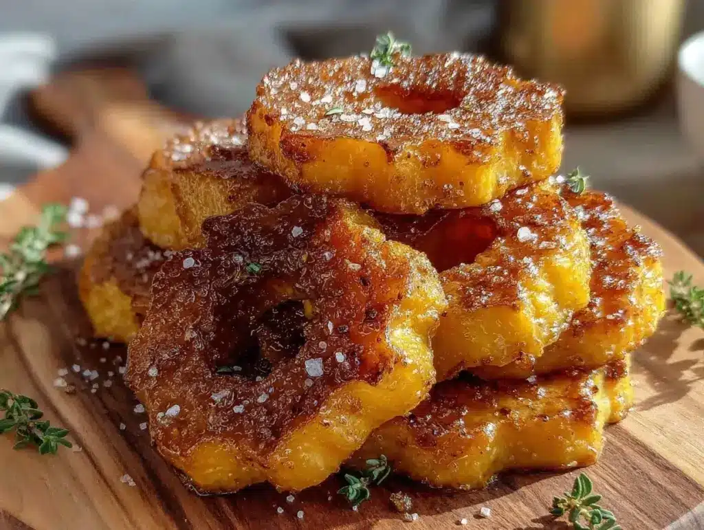 maple glazed acorn squash rings - featured image
