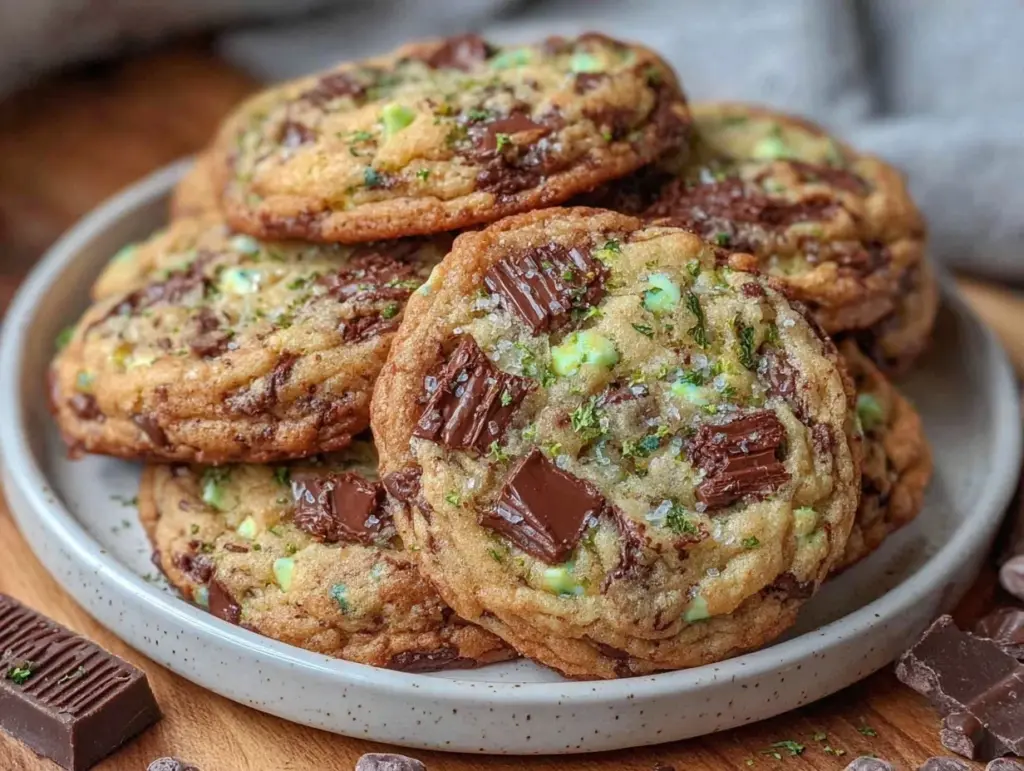 mint chocolate chip cookies - featured image