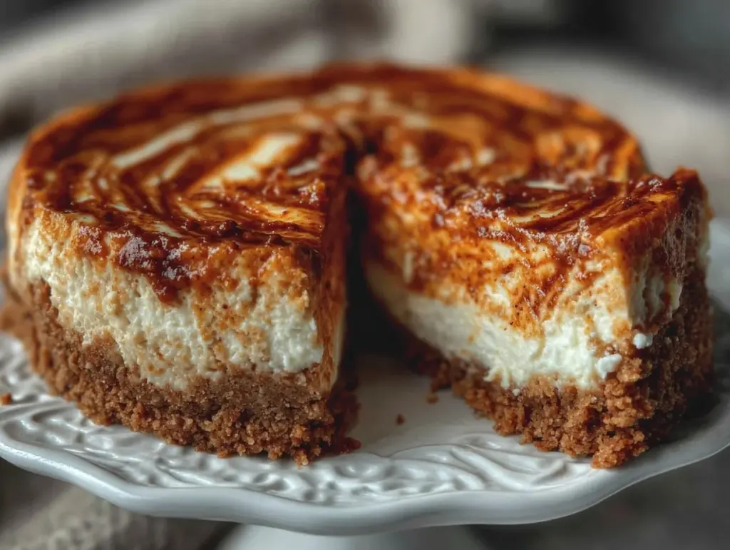pumpkin swirl cheesecake - featured image