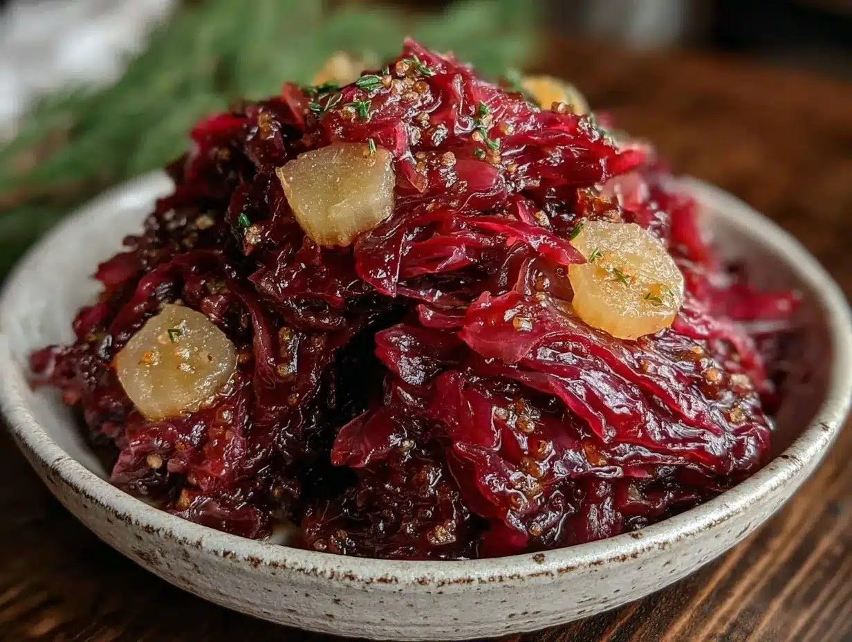 slow cooker apple cider braised red cabbage preparation steps