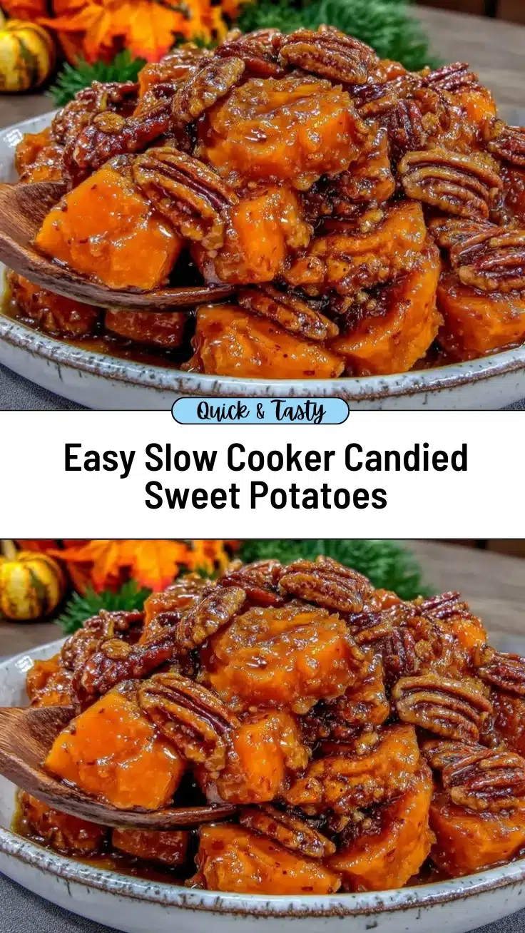 slow cooker candied sweet potatoes with pecans recipe