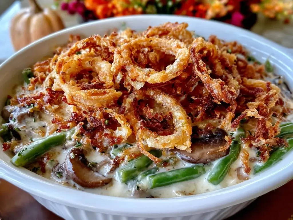 slow cooker creamy green bean casserole - featured image