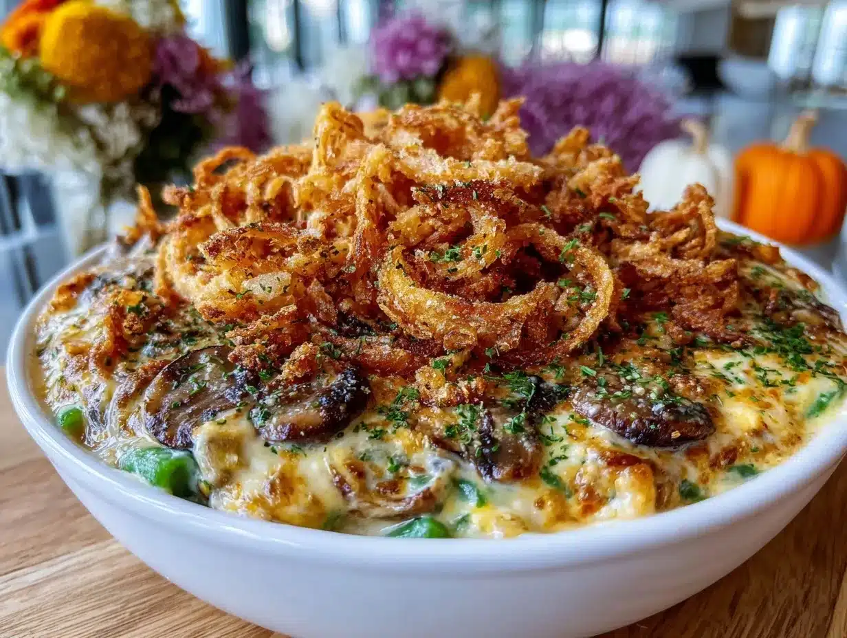 slow cooker creamy green bean casserole preparation steps