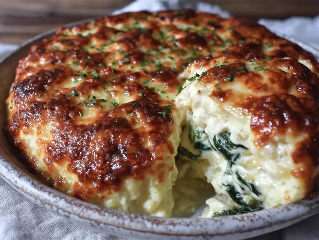 spinach artichoke casserole - featured image