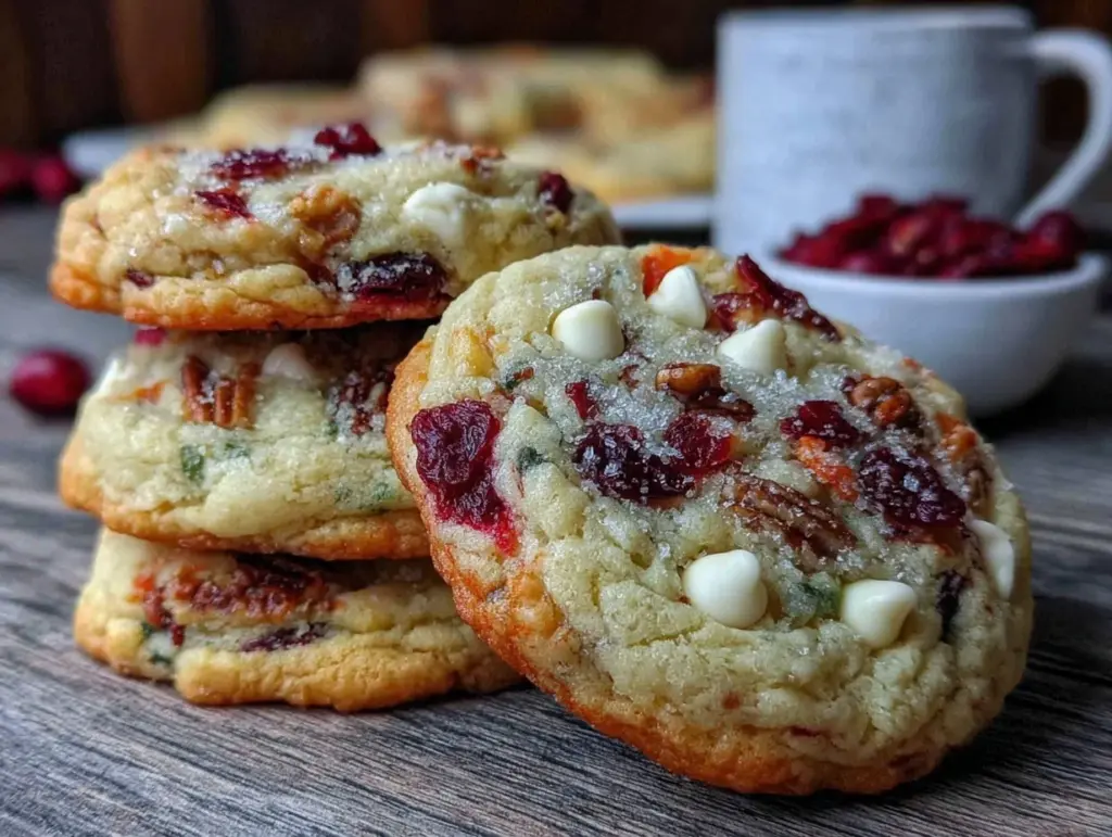 white chocolate cranberry pecan cookies - featured image