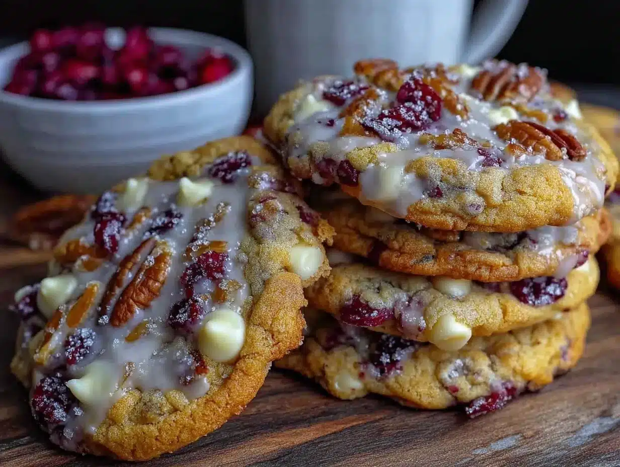 white chocolate cranberry pecan cookies preparation steps
