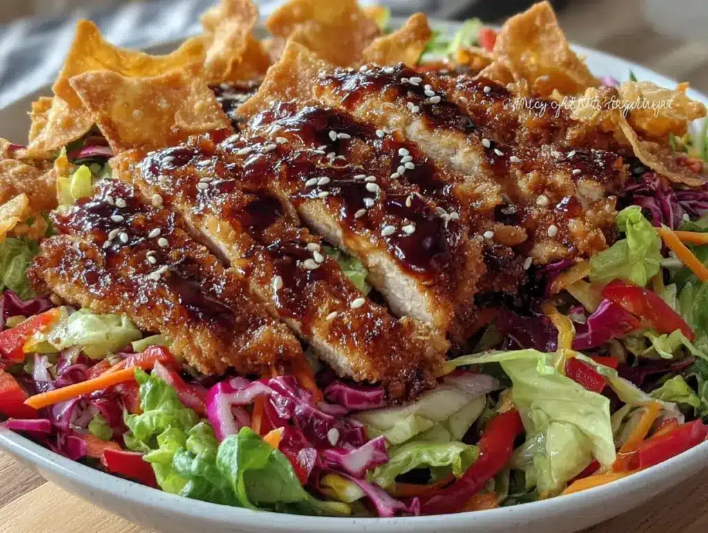 asian sesame chicken salad - featured image