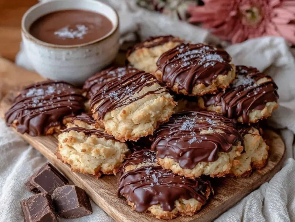chocolate dipped shortbread cookies - featured image