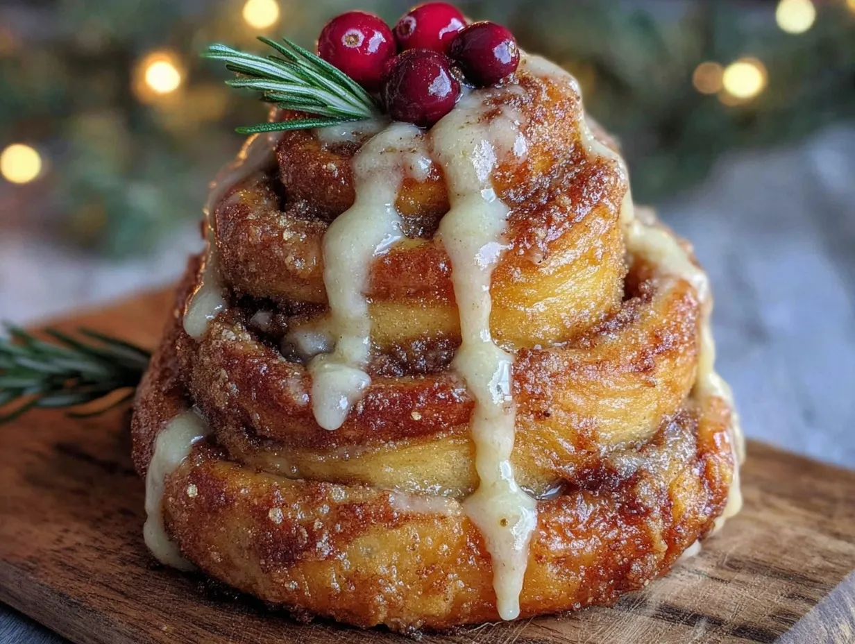 cinnamon roll christmas tree recipe preparation steps