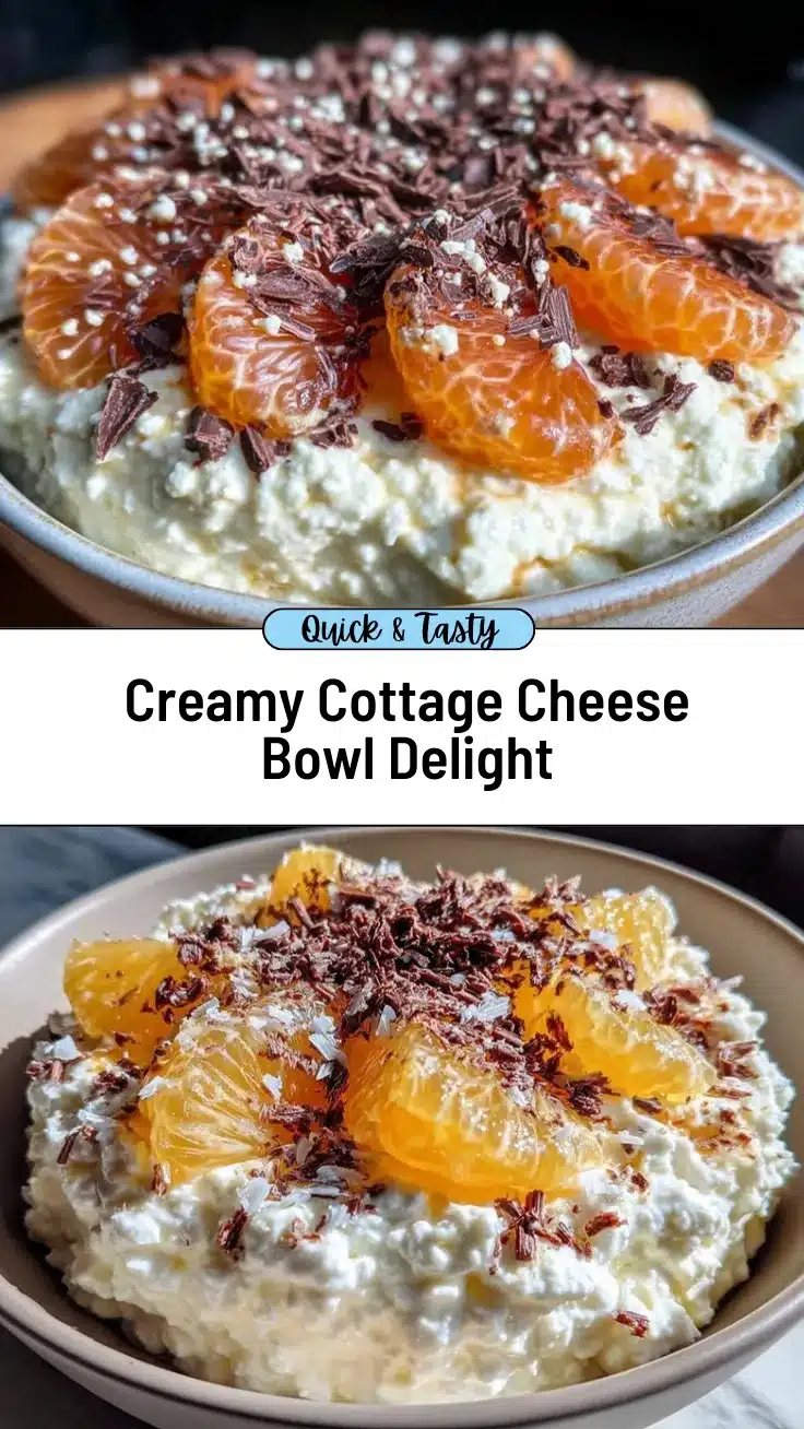 cottage cheese bowl with orange and dark chocolate recipe
