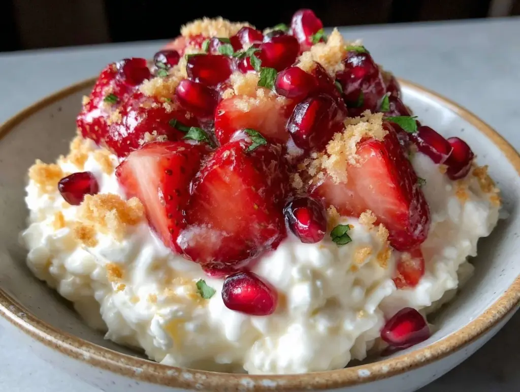 cottage cheese strawberry bowl - featured image