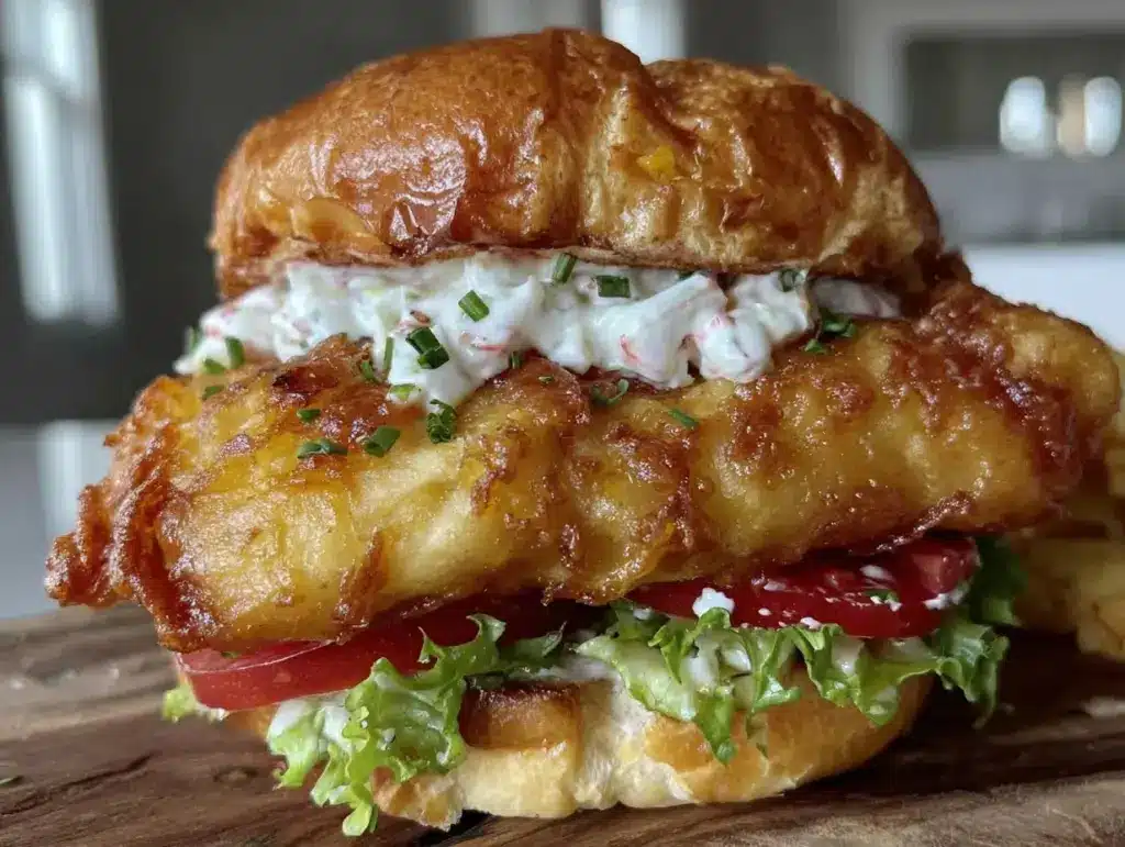 crispy fried fish sandwich - featured image