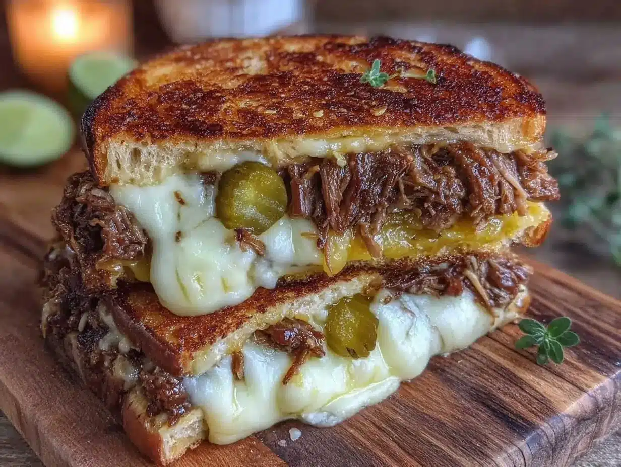 Cuban sandwich with mojo pork preparation steps