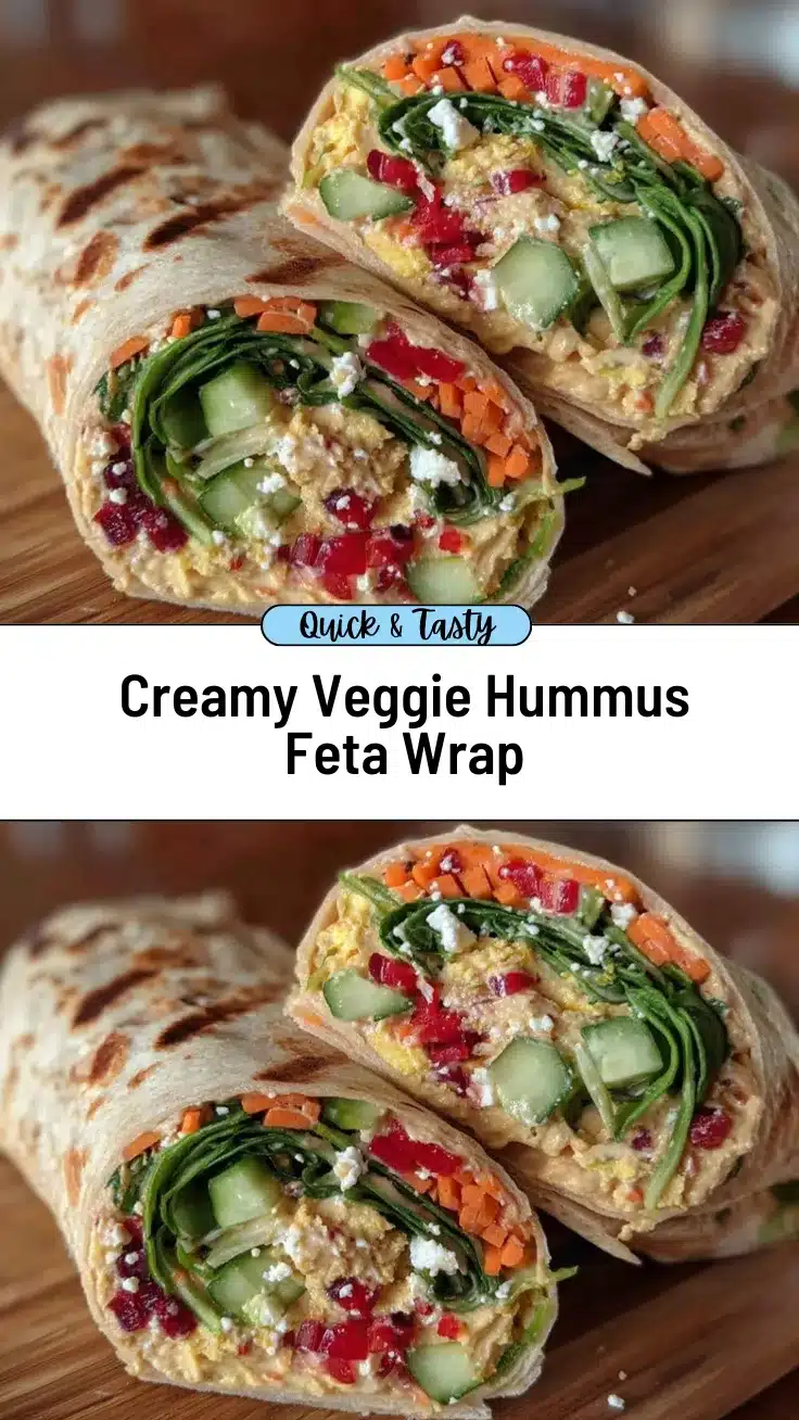 flavorful veggie hummus wrap with feta recipe