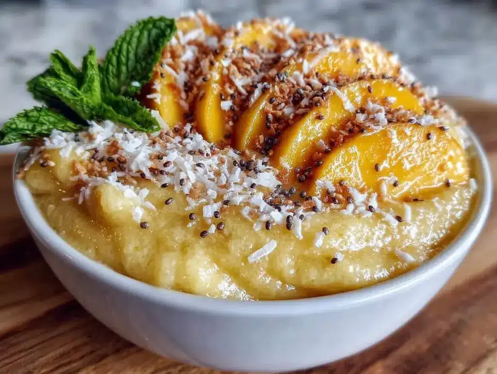 frozen mango smoothie bowl - featured image