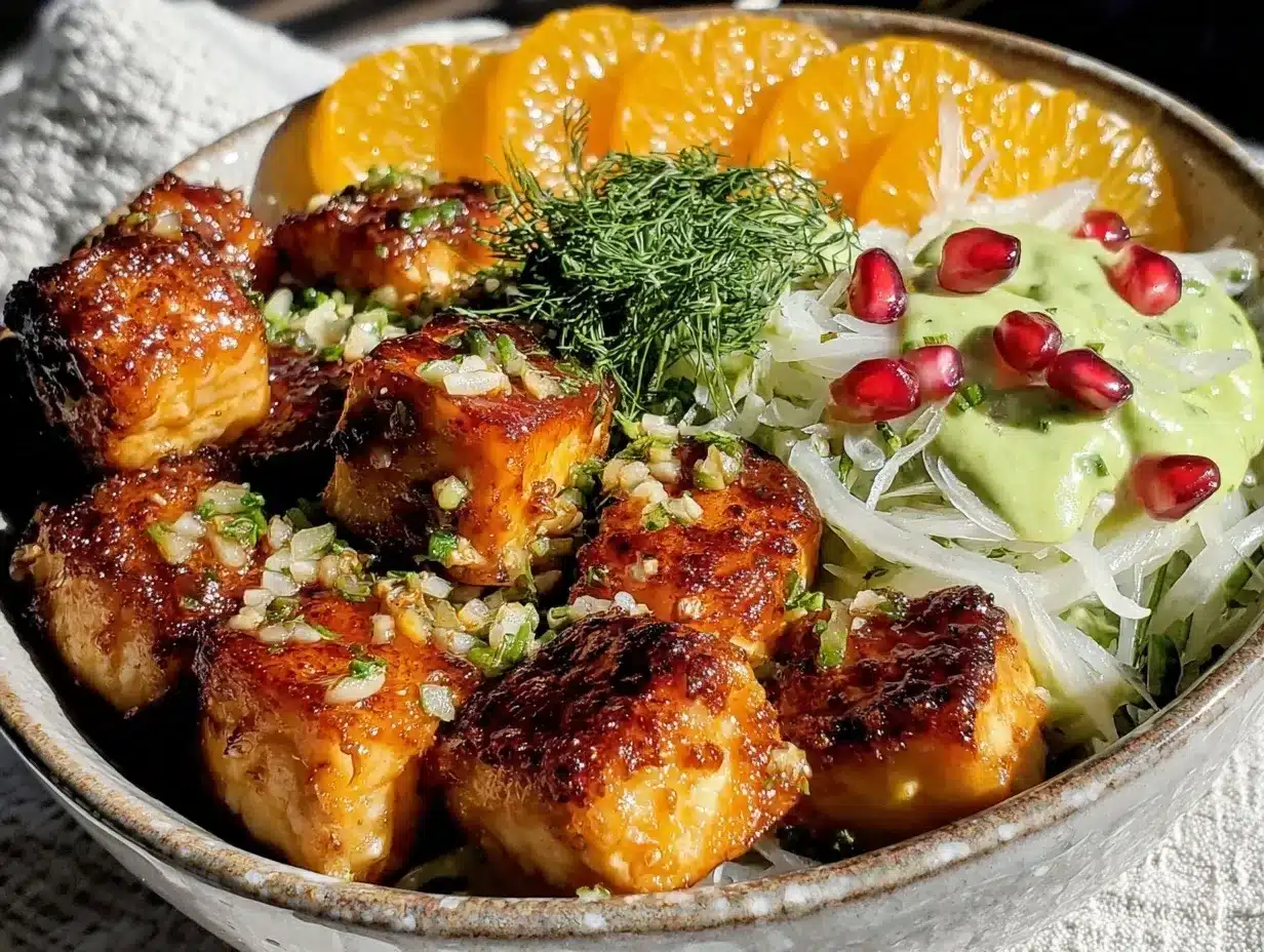 ginger garlic tofu bowl preparation steps