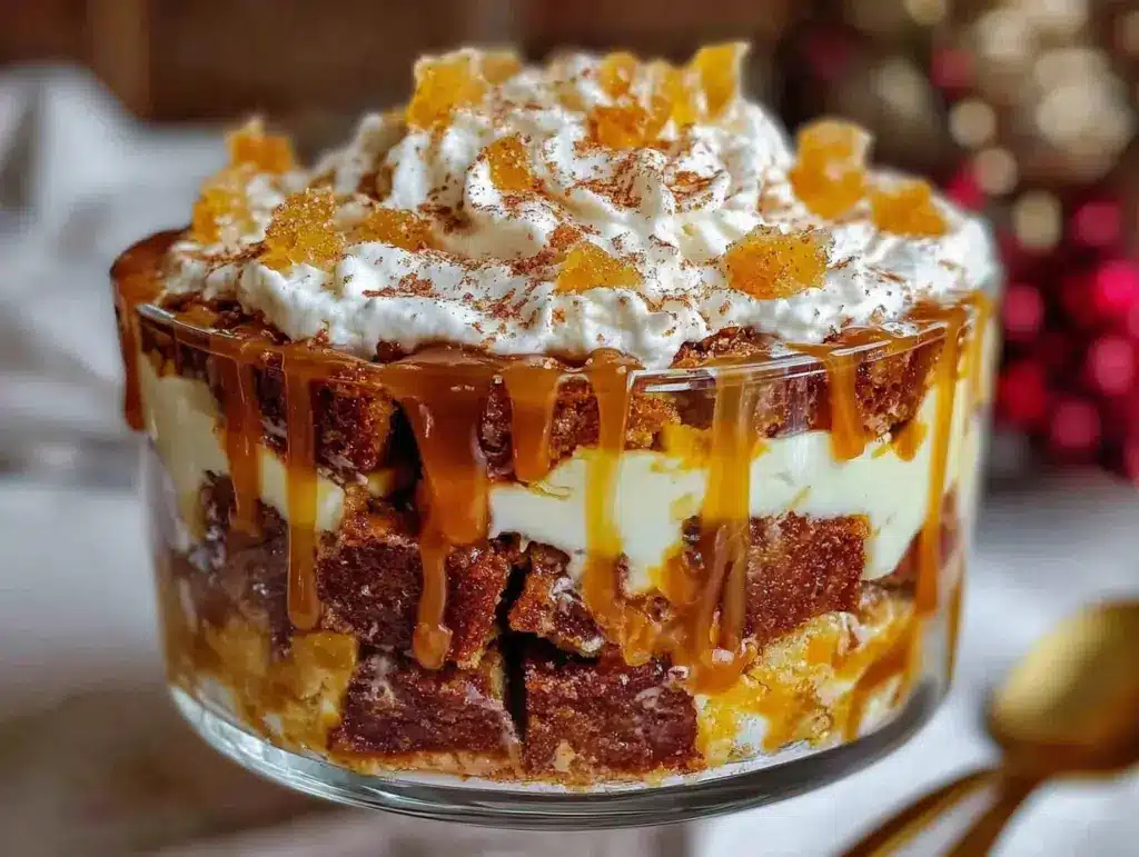 gingerbread trifle with caramel - featured image