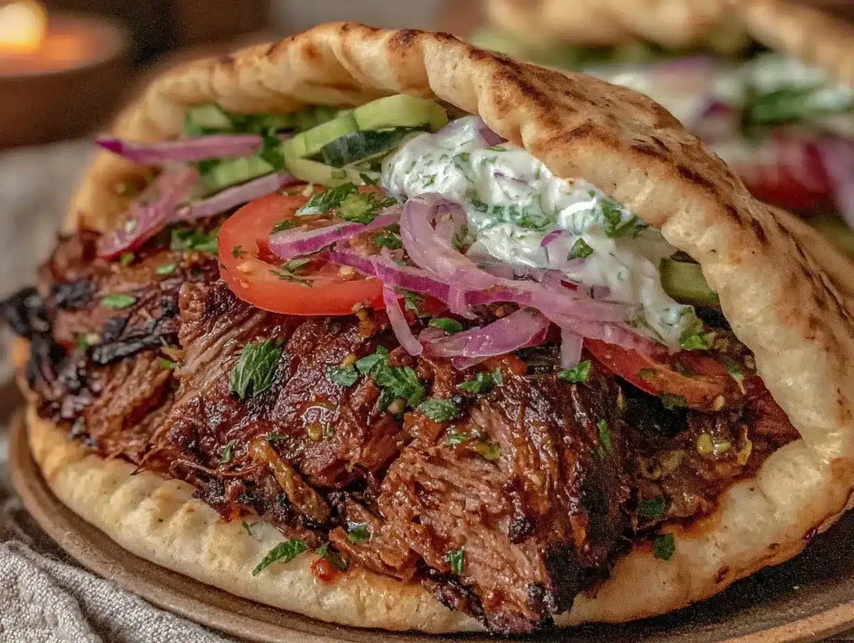 Greek lamb gyros preparation steps