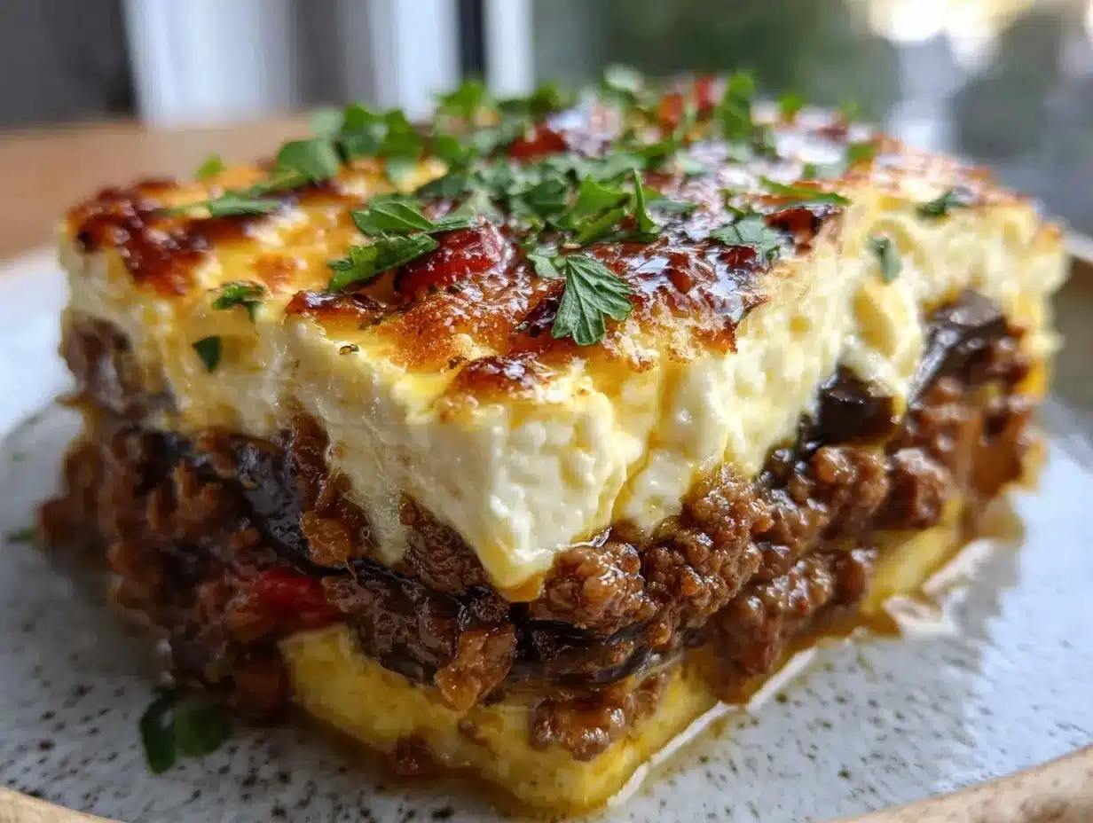 Greek moussaka recipe preparation steps