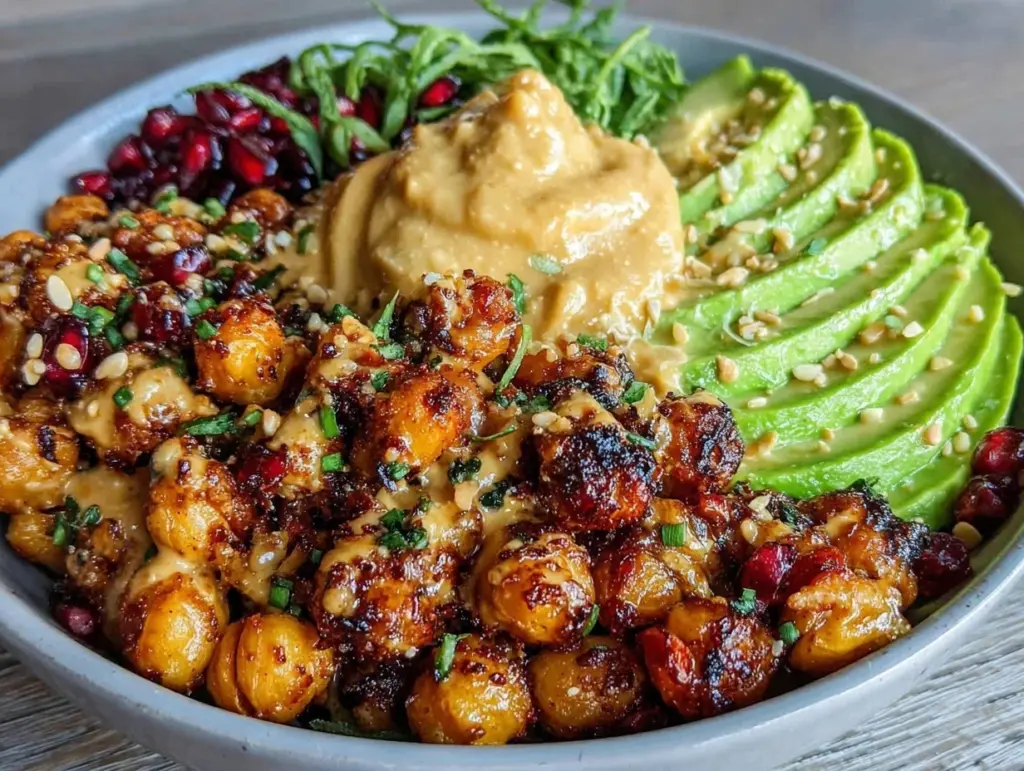 harissa chickpeas dinner bowl - featured image