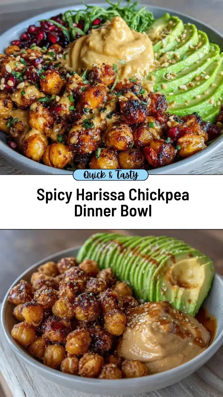 harissa chickpeas dinner bowl recipe