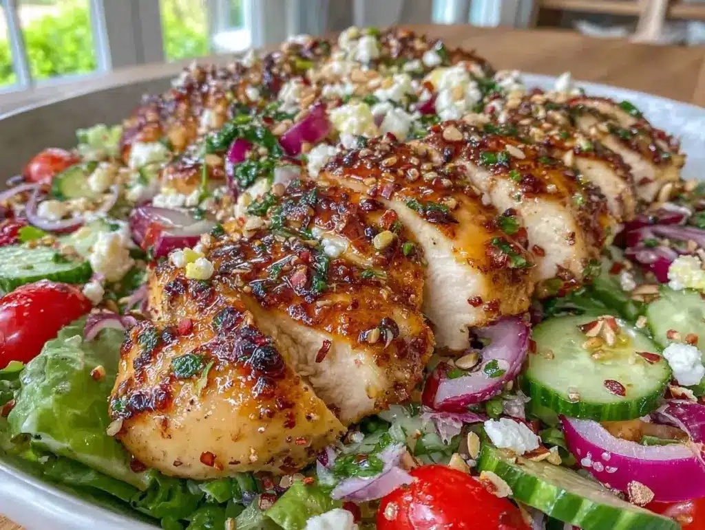 honey lemon grilled chicken salad - featured image