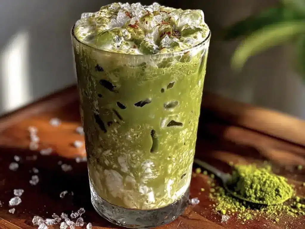 iced matcha green tea latte - featured image