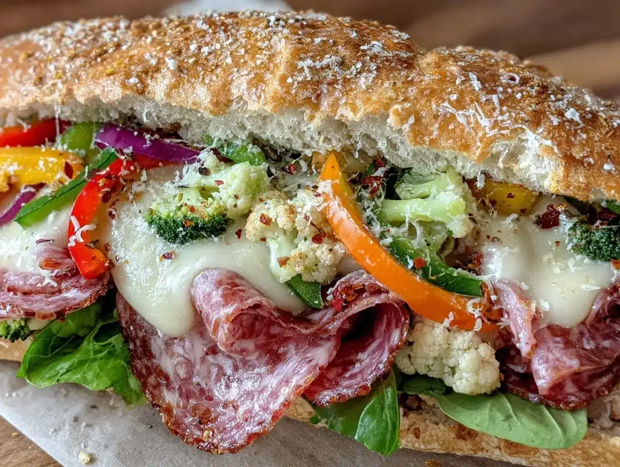 Italian sub with zesty giardiniera preparation steps