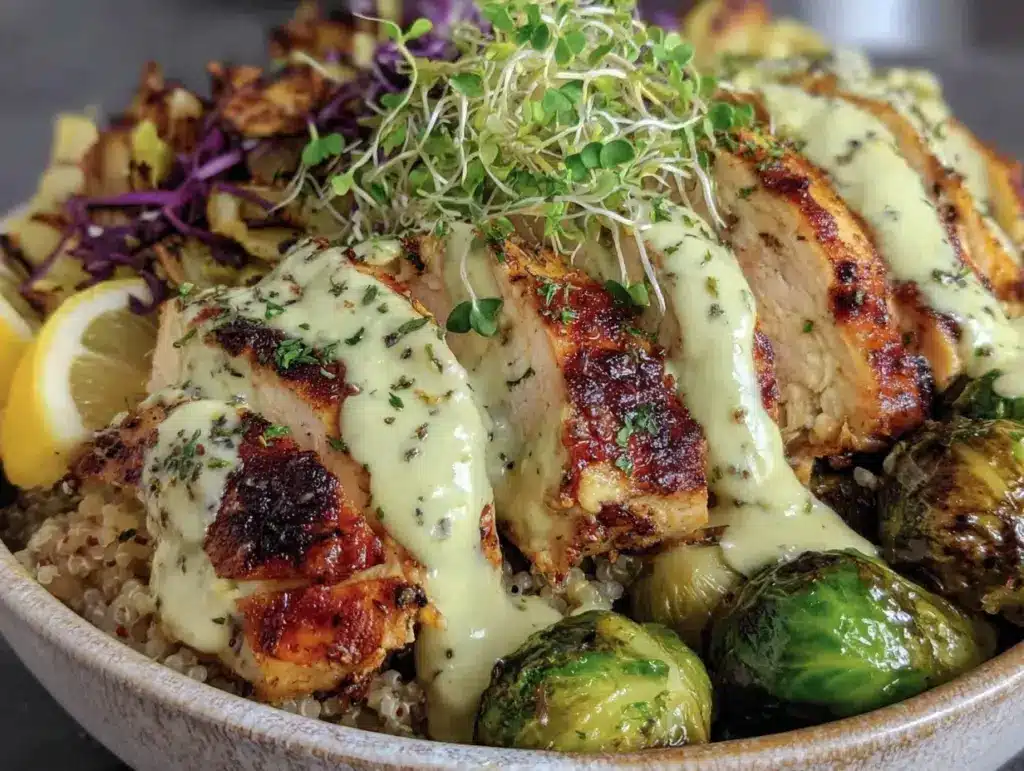 lemon-herb chicken dinner bowl - featured image