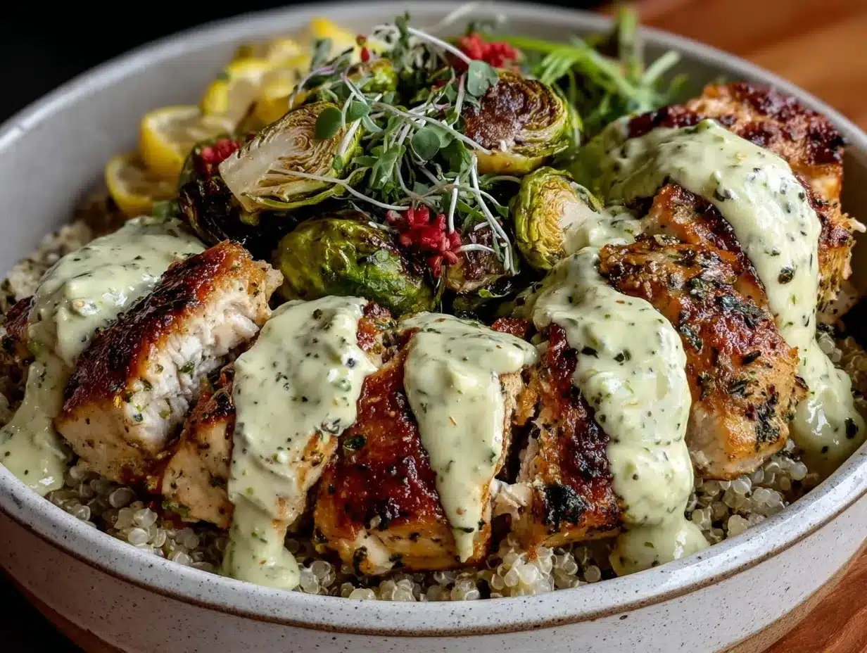 lemon-herb chicken dinner bowl preparation steps