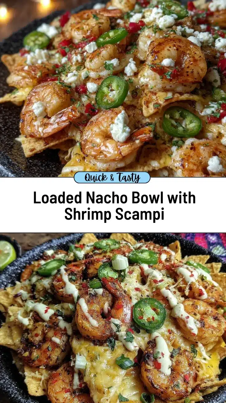 loaded nacho bowl with shrimp scampi recipe