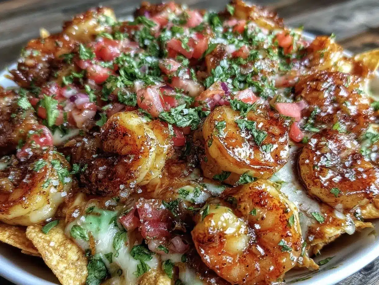 loaded shrimp scampi nacho party bowl preparation steps