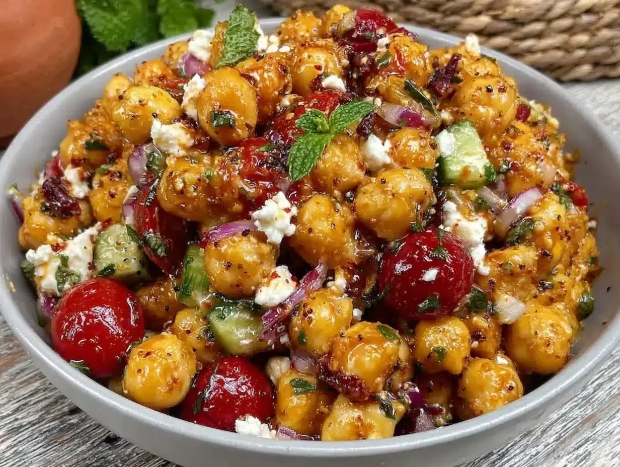Mediterranean chickpea salad preparation steps