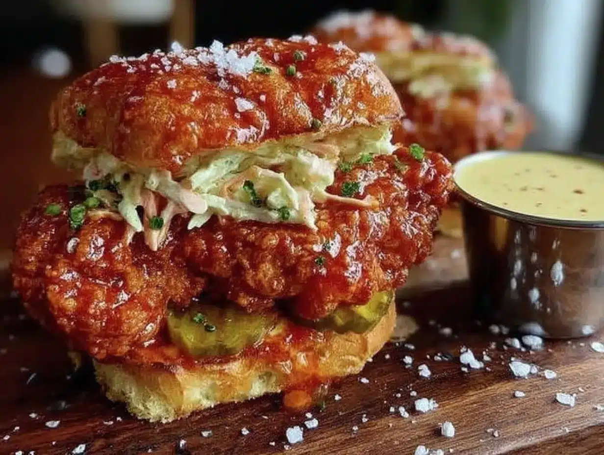 Nashville hot chicken sandwich recipe preparation steps
