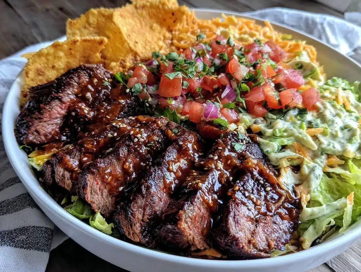 Ranch Taco Party Bowl with Steak Strips preparation steps