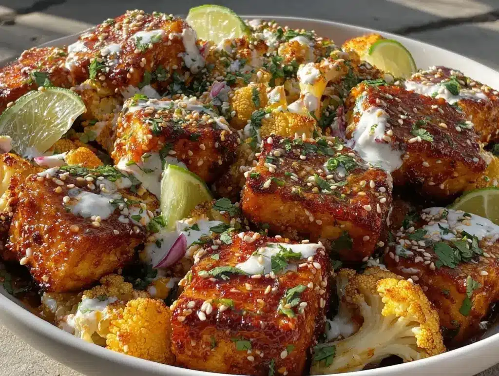 spicy ginger garlic tofu - featured image