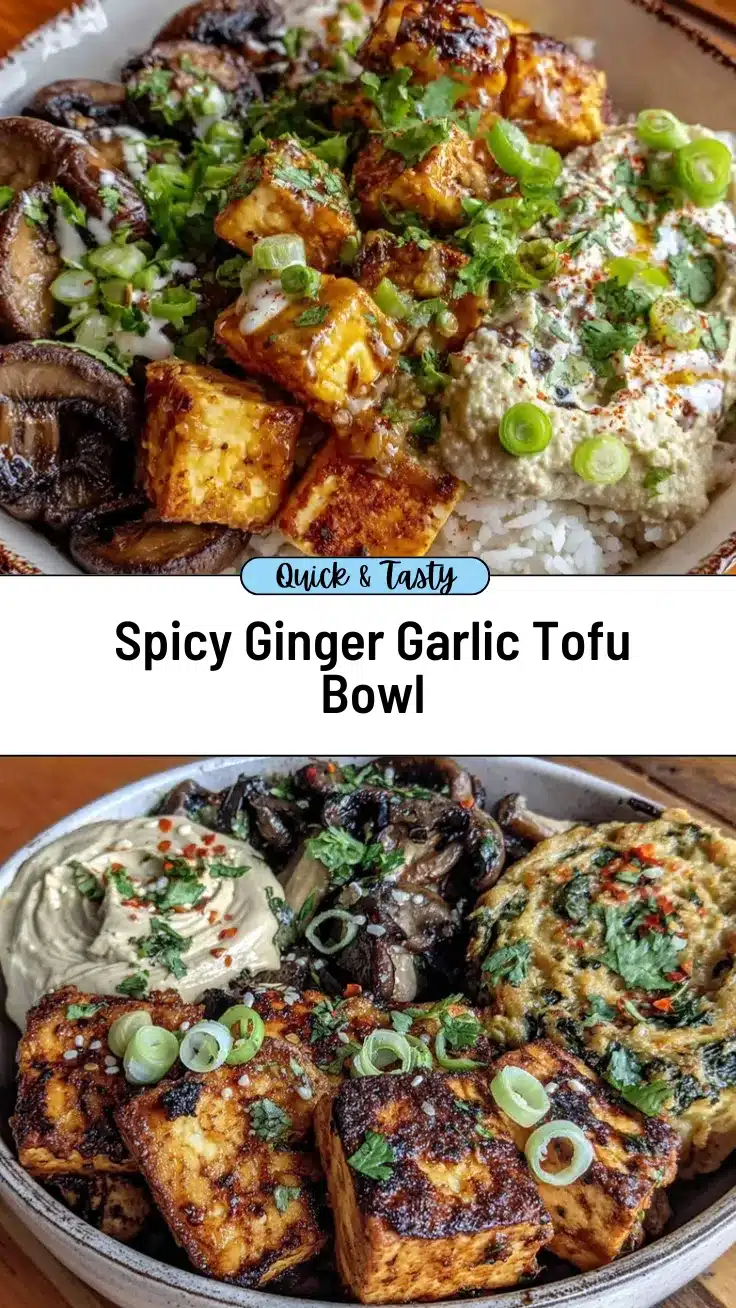 spicy ginger garlic tofu bowl recipe