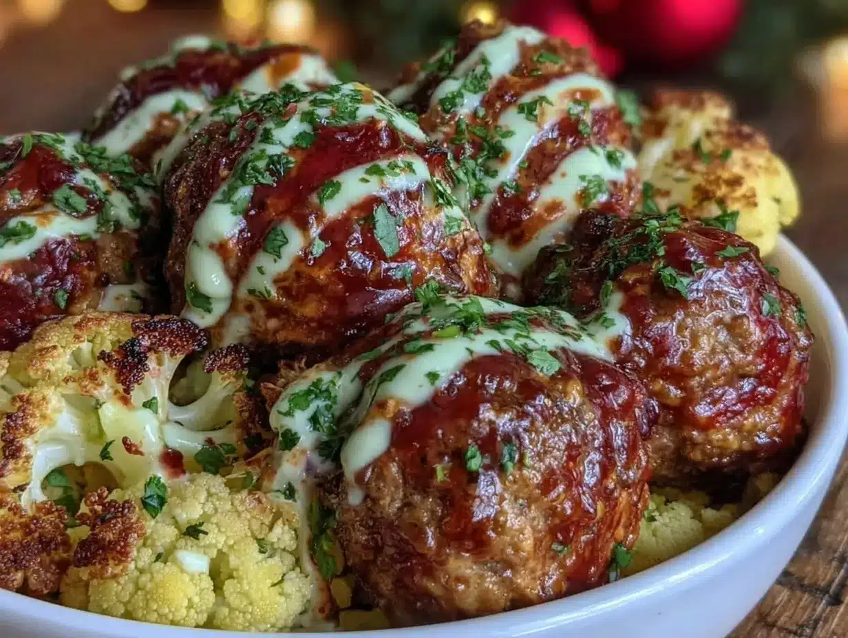 spicy turkey meatball dinner bowl preparation steps