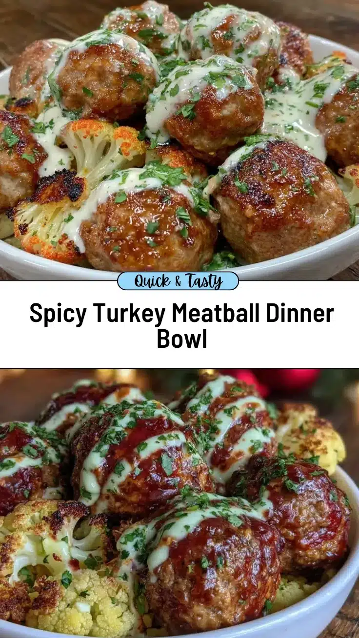 spicy turkey meatball dinner bowl recipe