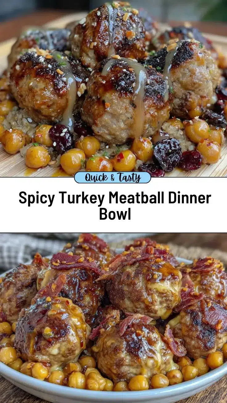 spicy turkey meatball dinner bowl recipe