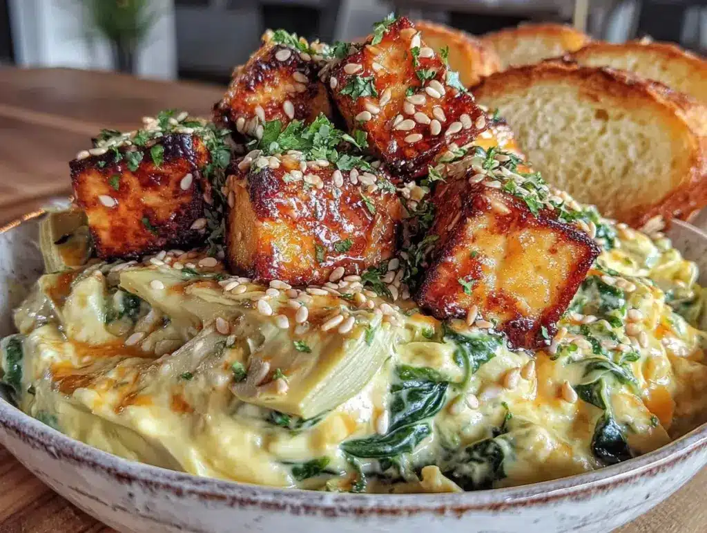 spinach artichoke party bowl - featured image