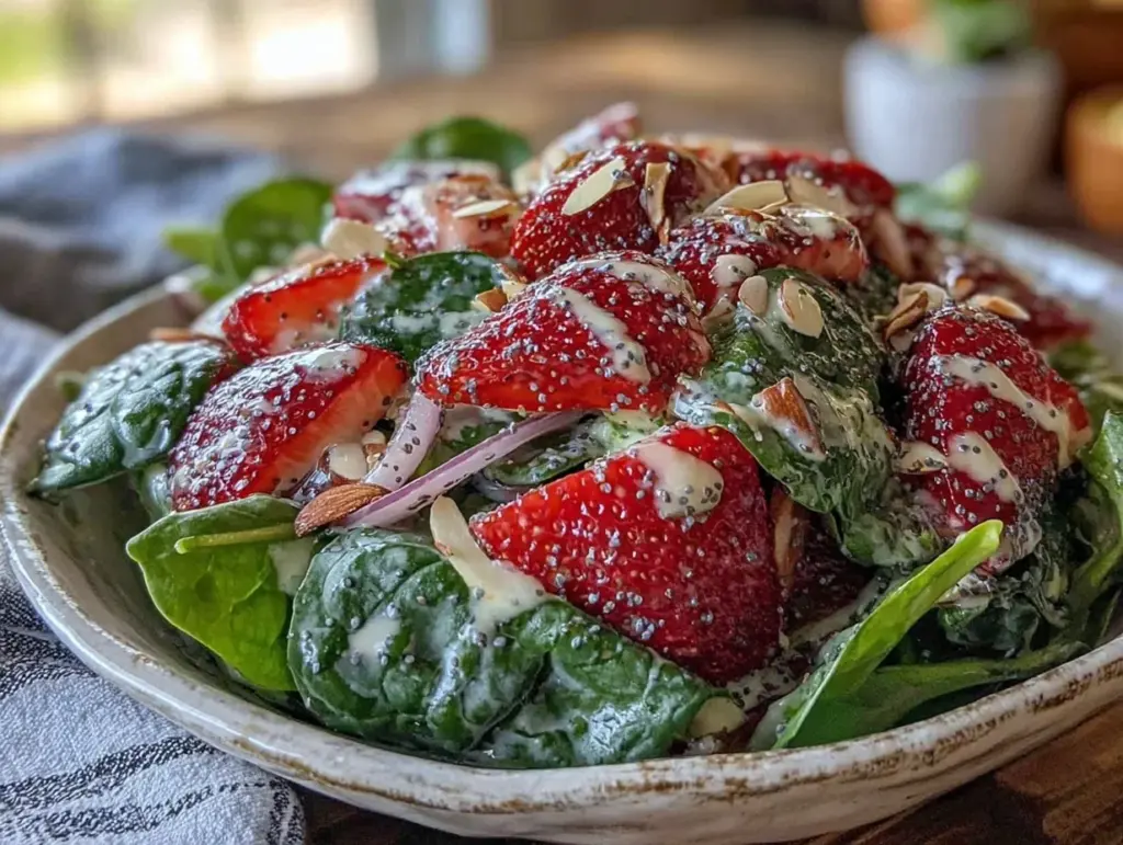 strawberry spinach salad - featured image
