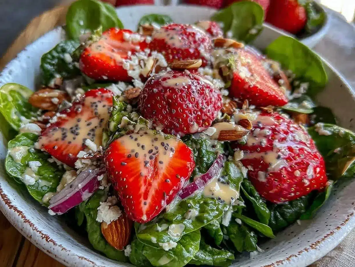 strawberry spinach salad preparation steps
