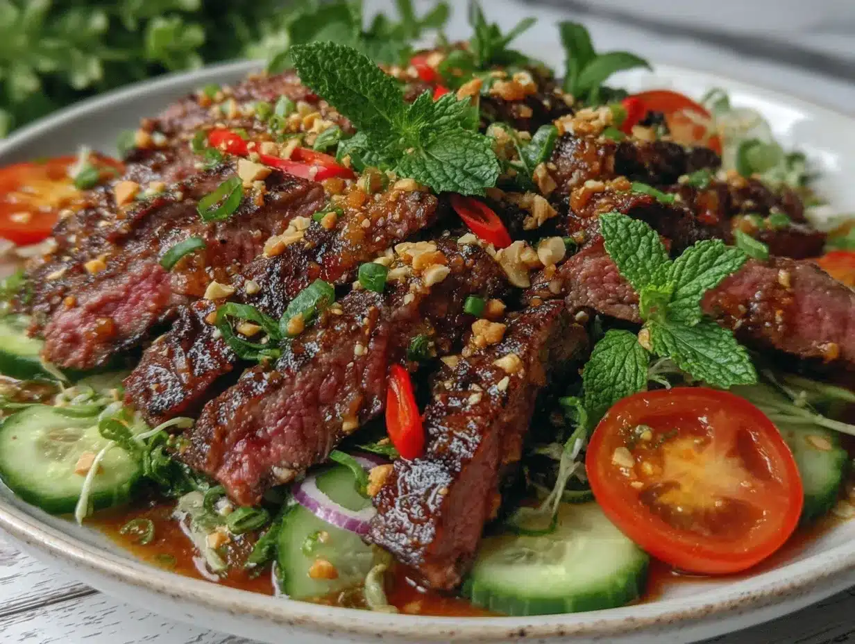 Thai beef salad preparation steps