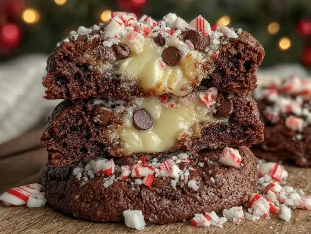 triple chocolate peppermint cookies - featured image
