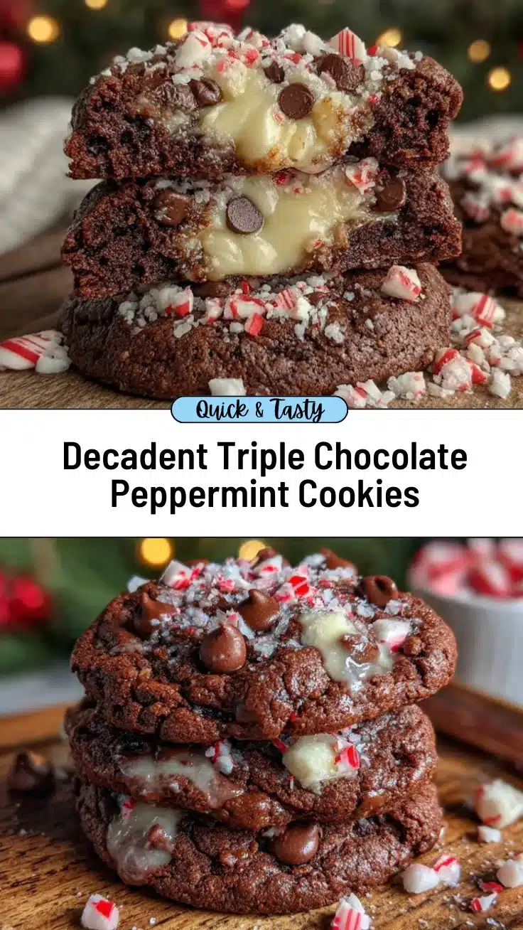 triple chocolate peppermint cookies recipe